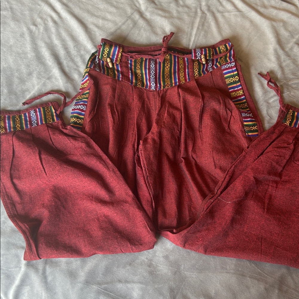 NWOT Red Patterned Pants